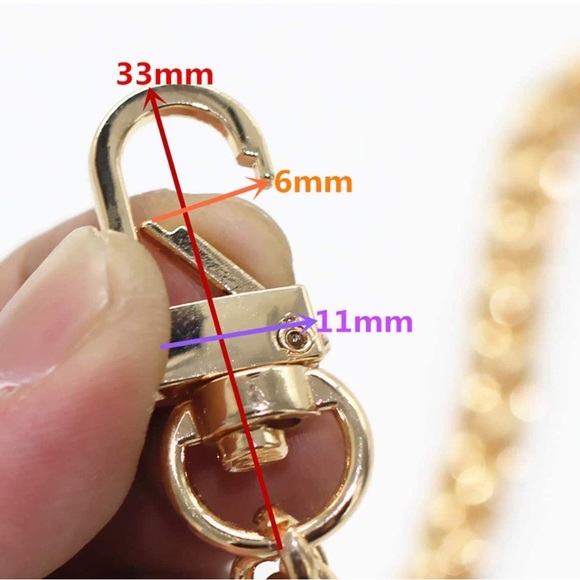 Gold Flat Chain crossbody Replacement Strap designer style upgrade - Picture 6 of 6